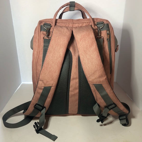 DERJUNSTAR Diaper bag Backpack with Portable Bassinet - Picture 2 of 7